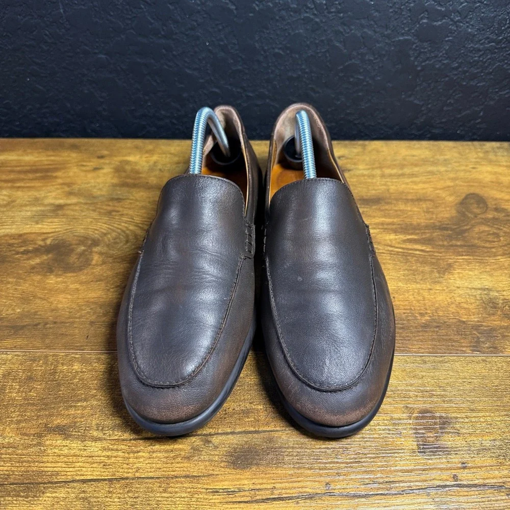ECCO Citytray Lite Brown Leather Loafers Mens EU 41 US 7-7.5 Slip On Shoes